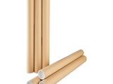 a set of three brown cardboard tubes on a white background