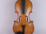 a close up of a violin on a white background