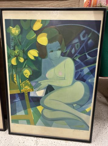HILAIRE Camille (1916-2004) « Nu aux tulipes ». Lithographie coul...