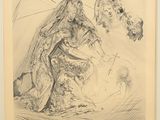 an image of a drawing of a woman with a halo above her head