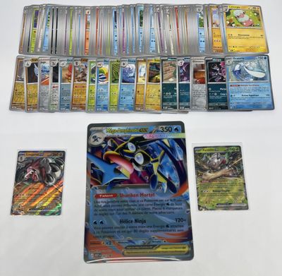 many cards and cards laid out on the table
