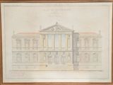 une image représentant un dessin d'un bâtiment surmonté d'une horloge