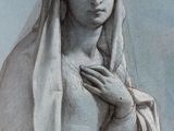an image of a drawing of a woman with a veil on her head