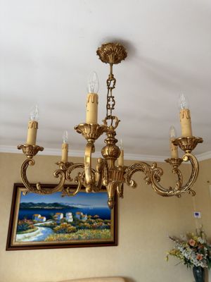 a picture of a chandelier in a living room