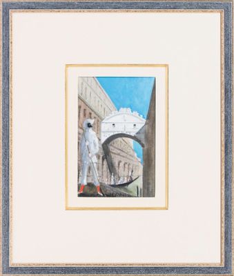 une image représentant un tableau d'un homme en costume blanc et bottes rouges