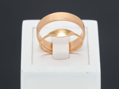 an image of a gold wedding ring on a white box