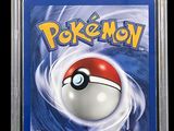 a close up of a card with a pokemon ball on it