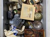 a box full of assorted items sitting on the floor