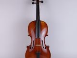 a close up of a violin on a white background
