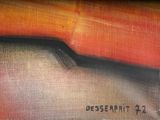 an image of a painting of a desert with a sunset in the background