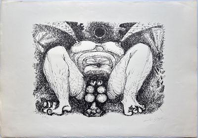 an image of a drawing of a man laying on the ground