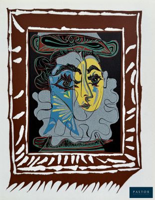 une image d'une peinture représentant une femme avec un oiseau sur la tête