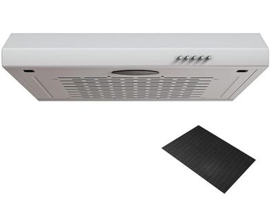 a close up of a white stove top oven with a vent