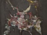 peinture représentant une fleur sur fond noir