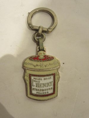 a picture of a keychain with a label on it