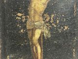 painting of a crucifidus on a cross with a cross on it