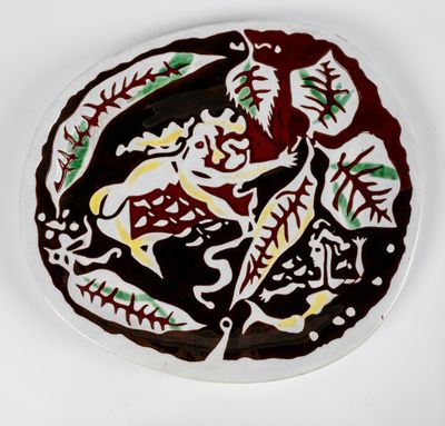 Jean LURCAT à Sant VICENS : Grand plat décoratif en terre cu… - Photo 1