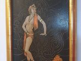 une photo d'un tableau représentant un homme en maillot de bain