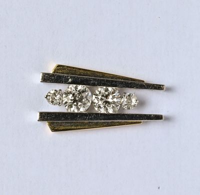 Pendentif en or 18K (750/oo) de 2 tons lisse à décor géométr…