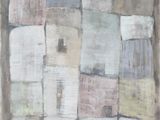 une image représentant une peinture composée de carrés de différentes couleurs sur un mur