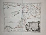 une vieille carte du Moyen-Orient sur laquelle figure une ligne rouge