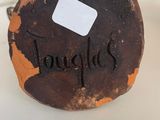 a piece of bread that has a tag on it