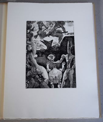 an image of a black and white drawing of a group of people