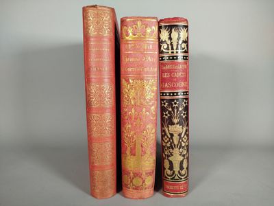 Réunion de trois volumes reliés éditeur en percaline rouge, …