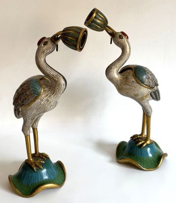 deux oiseaux qui se tiennent l'un à côté de l'autre