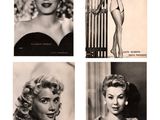 four black and white photos of marilyn monroe in different poses
