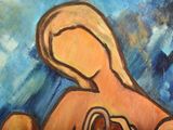 a painting of a woman holding a baby in her arms
