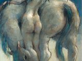 une image représentant un tableau où figurent une femme et un cheval