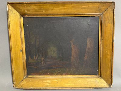 une image représentant un tableau où l'on voit un homme dans les bois