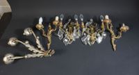 Lot de 2 paires d'appliques et une applique en bronze doré.