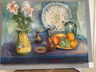B. Davy HST SBG, Nature morte au fruit 54x73, enfoncement en…