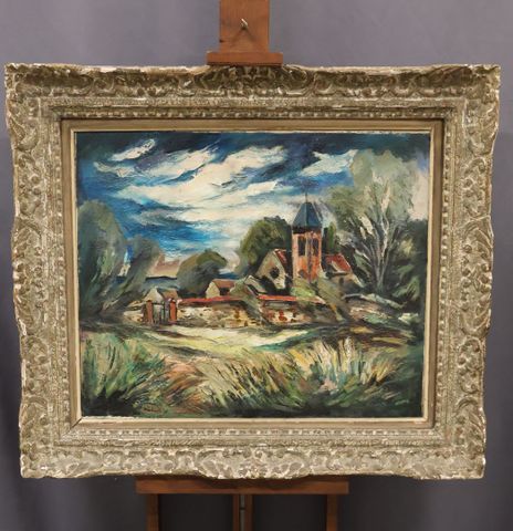 Anders OSTERLIND (1887-1960) « Vue de village », huile sur toile,...