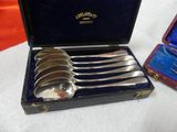 six spoons in a box with a case on a table