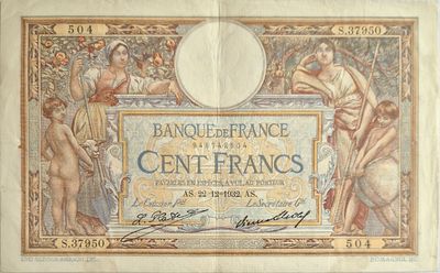 100 francs Merson 22/12/1932 , SUP