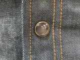 a close up of a button on the back of a pair of jeans