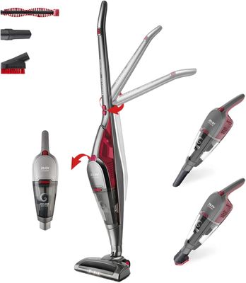 un gros plan d'un aspirateur équipé de plusieurs types d'accessoires différents