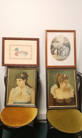 Lot de 4 reproductions encadrées