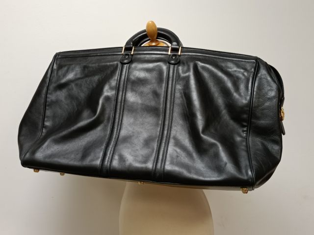 Dini FRRENZE Italy - Grand sac de voyage peau de gant noir souple