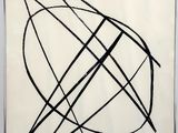 a black and white drawing of a circle on a white background