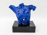 sculpture of a blue coral on a black base