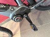 a close up view of a bicycle on a tiled floor