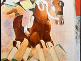 a painting of a horse with a rider on it