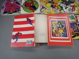 a lot of comic books on the table
