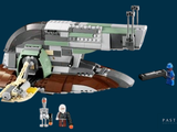 a lego star wars set with a spaceship and a starfighter