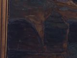 an oil painting of a bridge over a river with a sky in the background