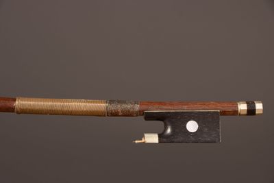 an image of a violin bow with a piece of wood sticking out of it ' s end
